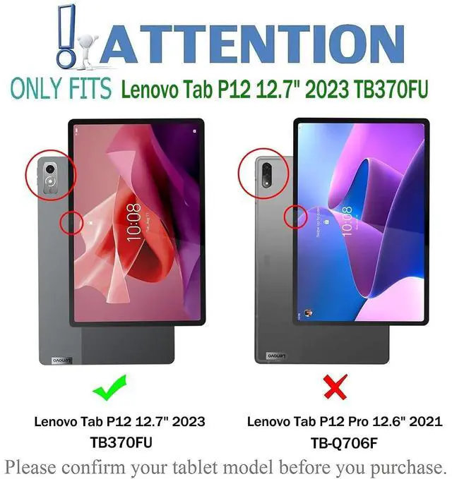 Alt view image 2 of 5 - Nanhent Touchpad Keyboard Case for Lenovo Tab P12 12.7 Inch Tablet 2023, 7 Color Rainbow Backlight Detachable Bluetooth Trackpad Keyboard Folio Smart Cover with Pen Holder