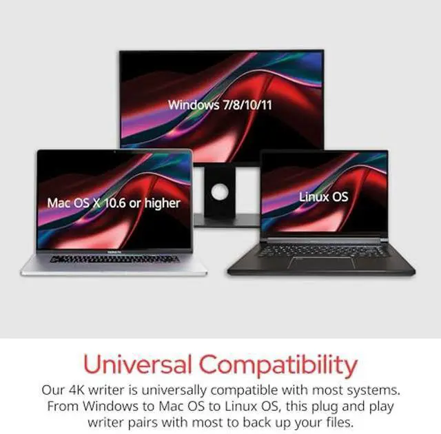 Alt view image 4 of 5 - Verbatim Ultra HD 4K CD DVD Blu-ray Writer USB 3.2 GEN 1 USB-C Connectivity Slim Brushed Metal Enclosure Compatible with Mac and PC with Free 25GB Blu-ray disc
