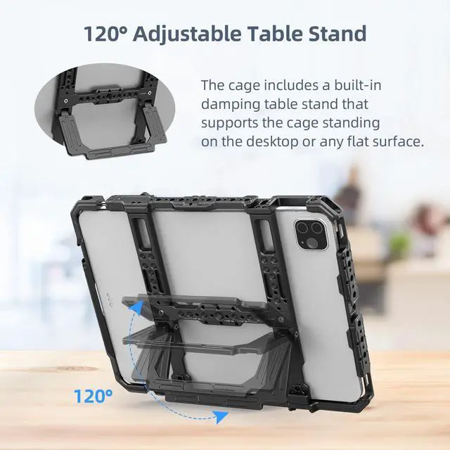 Alt view image 5 of 5 - Nitze Tablet Cage for iPad 1 to 10 Gen, iPad-Air 1 to 6 Gen, iPad-Pro 11" 2024/2022/ 2021/2020/ 2018, iPad-Pro 10.5" 2017, and Other 9" to 11" Tablet - T-TC03A