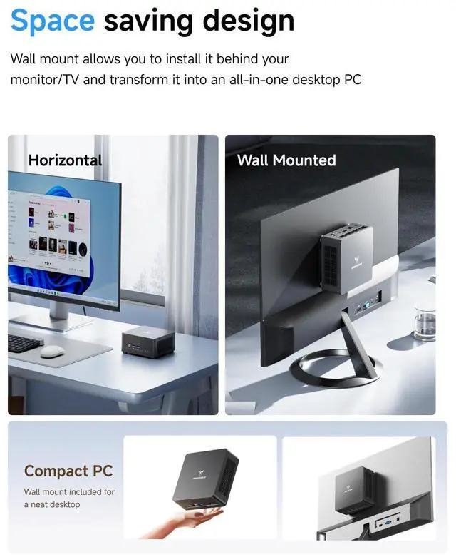 Alt view image 4 of 5 - MINISFORUM DeskMini UM690L Slim Mini PC AMD Ryzen 9 6900HX Small PC, 32GB LPDDR5 RAM+1TB PCIe4.0 SSD, HDMI/DP/USB4 Outputs, 2.5G LAN, WiFi 6E, 4xUSB Port AMD Radeon 680M Graphics Small Form Factor