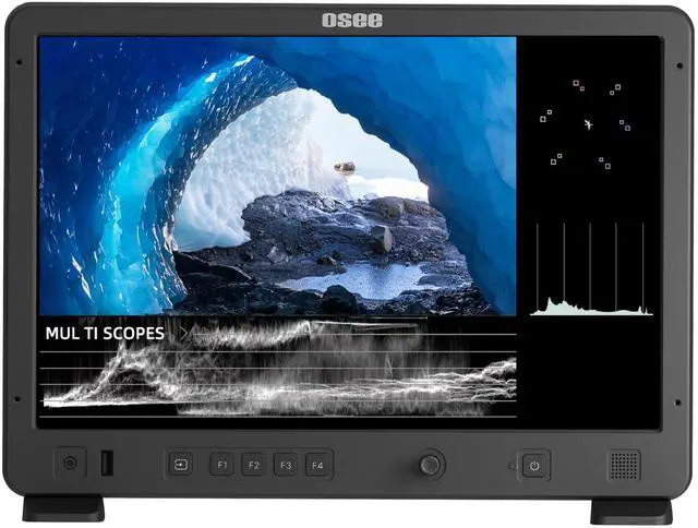 Main image of osee Mega 15S 15inch 1500 Nits Higher Bright Pro HDR Field Production Monitor Camera Assist Monitor with Battery Plate C-Stand Cheese Plate and Portable Hooded Case