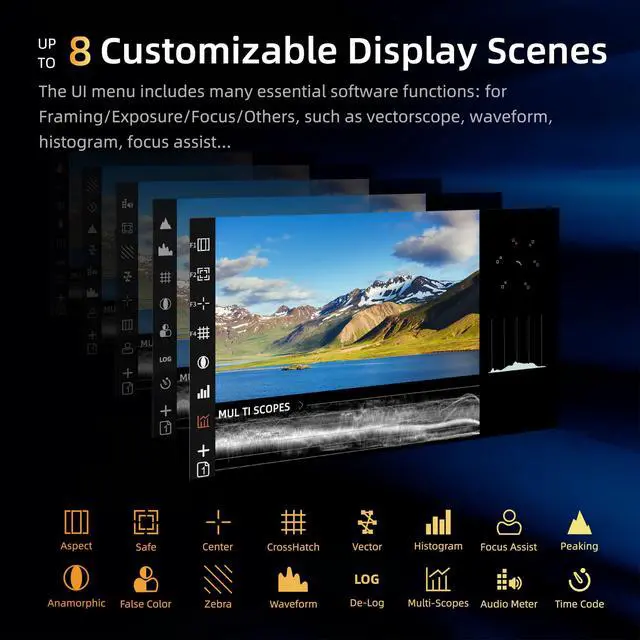 Alt view image 4 of 5 - osee Mega 15S 15inch 1500 Nits Higher Bright Pro HDR Field Production Monitor Camera Assist Monitor with Battery Plate C-Stand Cheese Plate and Portable Hooded Case