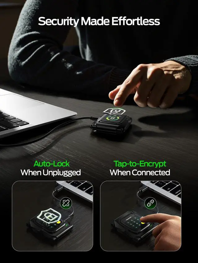 Alt view image 2 of 5 - MOVE SPEED External Hard Drive, 1TB Touchscreen Portable SSD with Live Speed Dashboard UP to 1050MB/s, USB C 3.2 Gen2 for Phones/Windows/Mac etc (ST10)