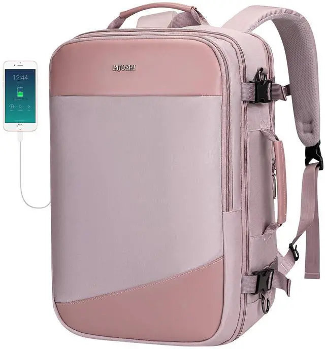 Main image of PIJUSHI Carry on Travel Backpack for Women Large Flight Approved Personal Item Bag with USB Port Fits 16 Inch Laptop(PE035 Light Purple)
