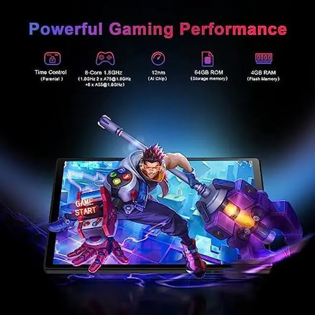 Alt view image 2 of 5 - 10.3 Inch Gaming Tablet,Android 11 Tablet,1920 x 1200 FHD IPS,5+13MP Dual Camera,Unisoc T610 Octa-core Processor,7500mAh Battery Capacity,4G LTE+2.4/5G Dual Band WiFi+Type-C+Eye Protection Screen