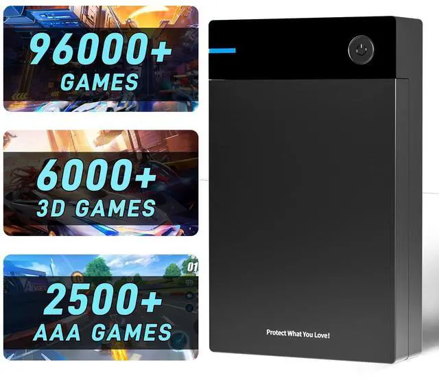 Main image of Kinhank 12TB Retro Gaming Hard Drive with 96000+ Classic Games, Compatible with 400+ Emulators, 6000+3D Games, Portable Game Hard Drive Compatible with Win 7/8/10/11