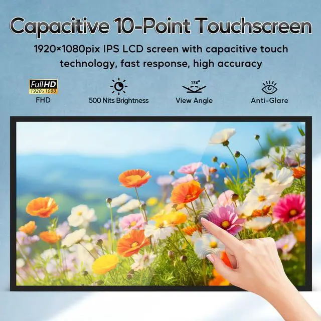 Alt view image 2 of 5 - PWR4GTR Premier Powerhouse OEM Factory from Chi-na 32 inch Anti-Glare 500Nits Capacitive Touchscreen Monitor Reverse Control Laptop, Smart Board, Wireless Screen Mirroring, Digital Signage Display