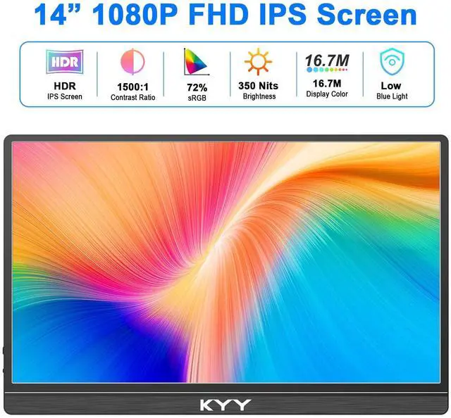 Alt view image 4 of 5 - KYY 14" Portable Monitor and Travel Bag
