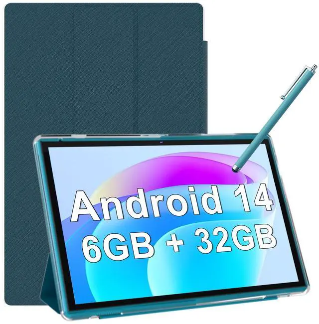 Main image of Android Tablet 10 Inch Tablet With Case Screen Stylus Android 14 Tablets 6GB RAM 32GB ROM Support 1TB Expansion 6000mah Battery 10.1" IPS HD Touchscreen 2MP+8MP Dual Camera WIFI-6 Bluetooth5.0 Tablets