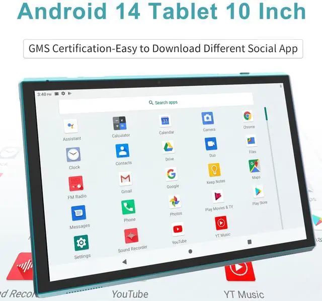 Alt view image 4 of 5 - Android Tablet 10 Inch Tablet With Case Screen Stylus Android 14 Tablets 6GB RAM 32GB ROM Support 1TB Expansion 6000mah Battery 10.1" IPS HD Touchscreen 2MP+8MP Dual Camera WIFI-6 Bluetooth5.0 Tablets