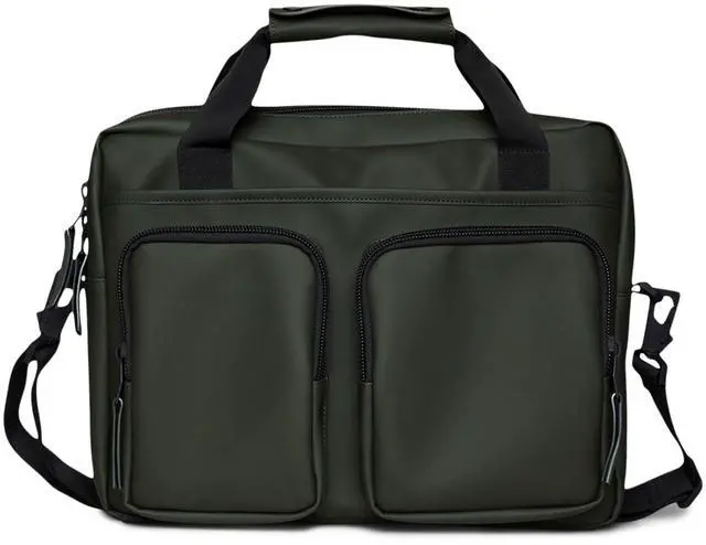 Main image of RAINS Texel Tech Laptop Bag - Waterproof Bag for College or Work, Fits up to 15 inches laptop, Travel Backpack with Front Zip Pockets and Divided Main Compartment (Green)