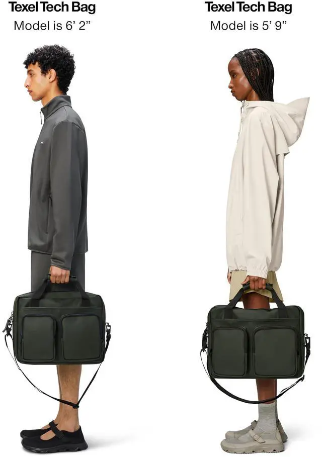 Alt view image 5 of 5 - RAINS Texel Tech Laptop Bag - Waterproof Bag for College or Work, Fits up to 15 inches laptop, Travel Backpack with Front Zip Pockets and Divided Main Compartment (Green)