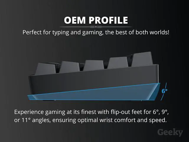 Alt view image 4 of 5 - Geeky GK80 Tenkeyless | Hot Swappable Mechanical Gaming Keyboard | 87 Keys Multi Color RGB LED Backlit for PC/Mac Gamer | ANSI US American Layout (Black, Mechanical Speed Silver)