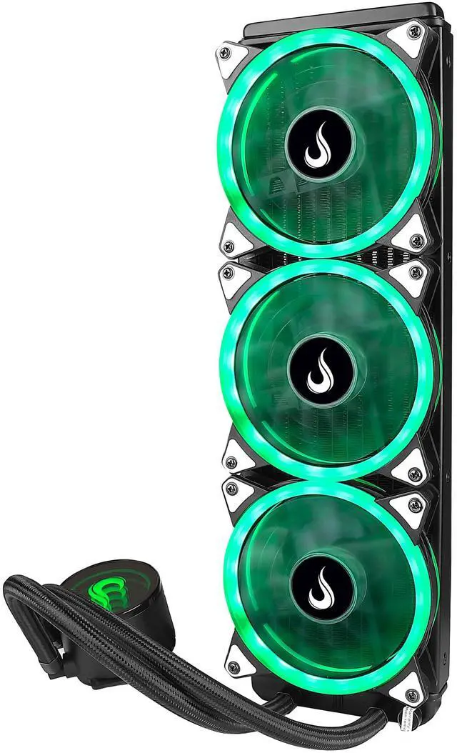 Alt view image 4 of 5 - Computer Case Water Cooler - Gamer Black - Rise Mode USA - 360mm - AMD/Intel - ARGB - 5V - Motherboard