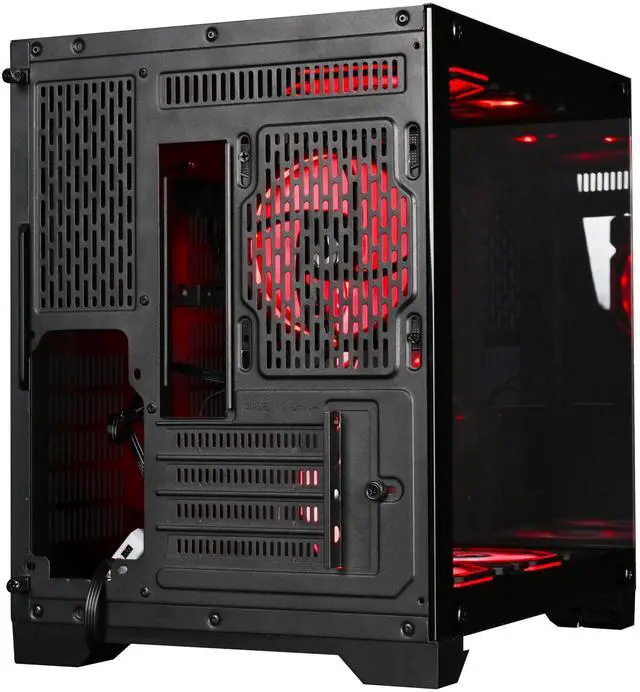 Alt view image 4 of 5 - Case Computer Rise Mode USA Galaxy Glass M Mini, Mini Tower Tempered Glass, M-ATX Black