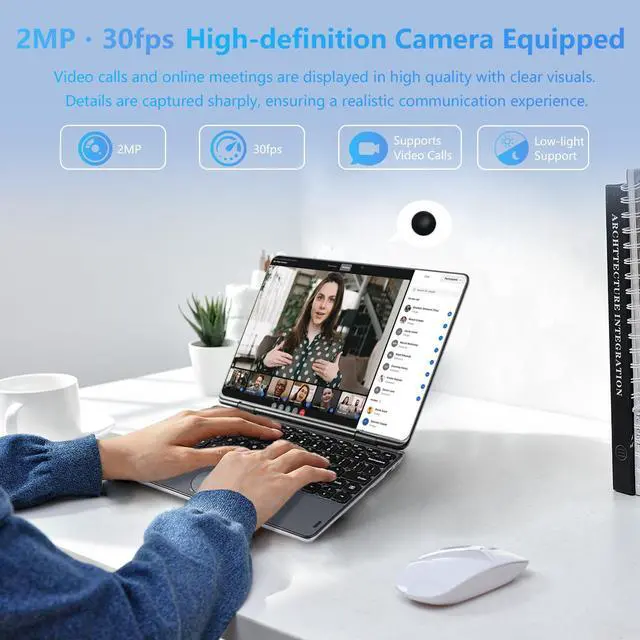 Alt view image 5 of 5 - BINHENGLON 11-inch Touchscreen 2-in-1 Convertible Laptop,Celeron N100(Up to 3.4GHz),Win 11,16GB DDR4,1920 * 1200 IPS,Backlit Keyboard,Side Button Power on,Oval Touchpad(Gray, 16GB+512GB SSD).