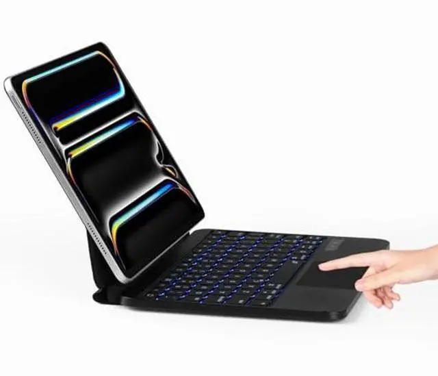 Alt view image 5 of 5 - LENRICH Magic Keyboard Case for iPad Air 11 inch M3 2025&M2 2024,Fit for iPad Pro 11-inch 1st/2nd/3rd/4th Gen and iPad Air 10.9 4th/5th Gen, Stand Multi Trackpad 7 Color Backlit Black