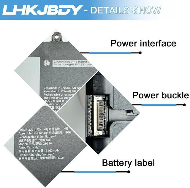 Alt view image 3 of 5 - G91J0 Laptop Battery Replacement for Dell Inspiron 3510 3511 3515 5330 5410 5415 5418 5518 5430 5435 7415 7420 2-in-1 for Latitude 3320 3330 3420 3520 Vostro 5620 5625 Series V6W33 TN70C 41Wh 11.25V