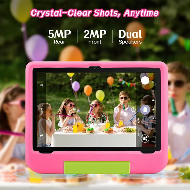Alt view image 4 of 5 - paitanry 10.1 inch Tablet for Kids - Kids Tablet with Pink EVA Case, Android 14, A523 Octa-Core CPU, 8GB+64GB, Wi-Fi 6 (2.4GHz & 5GHz), Dual Camera, GMS, Parental Control