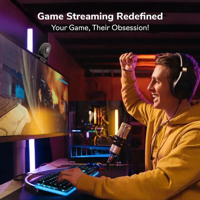 Alt view image 4 of 5 - EMEET Piko 4K Webcam for Streaming, World's 1st Dual-Camera AI-Powered 4K Camera w/AI Autofocus, 3 Mics Array&3 Sound Modes, USB Webcam with Clip, Great for Streaming, Desk Setup and Creative Gifts