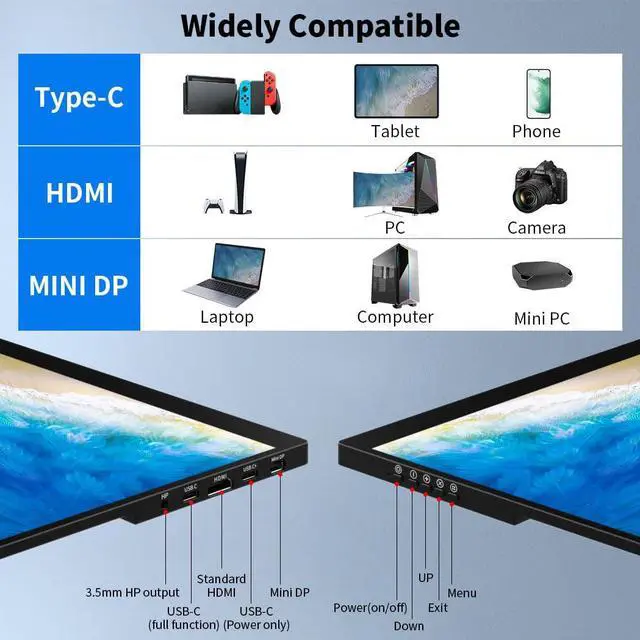 Alt view image 4 of 5 - 16 inch 4k OLED Touchscreen Portable Monitor, 3840 x 2400 100% P3 Portable Display MPP Stylus Pen Compatibility 1MS Eye Care PC Monitor for Laptop,Mac NUC Mini PC,VESA & Integrated Stand