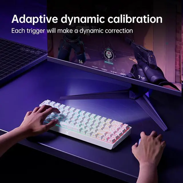 Alt view image 4 of 5 - JOMKIZ MCHOSE Jet 75 Wired Magnetic Switch Mechanical Gaming Keyboard, 75% Rapid Trigger Hall Effect Keyboard, Hyper-Fast Adjustable Actuation, 8K Hz Polling Rate, RGB HotSwap, for PC/Mac, Black