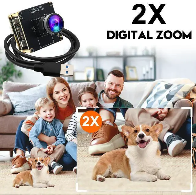 Alt view image 5 of 5 - ELP 4K 60fps HDMI USB3.0 Camera for Computer - Wide Angle PC Camera with 120 Low Distortion Lens and 2X Digital Zoom for Laser Engraver, Laptop, Ras pi, Jetson Nano