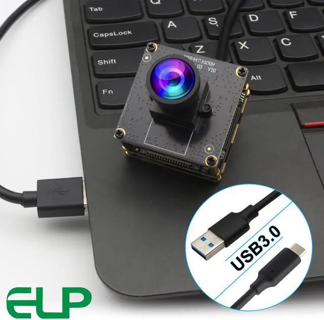 Alt view image 3 of 5 - ELP 4K 60fps HDMI USB3.0 Camera for Computer - Wide Angle PC Camera with 120 Low Distortion Lens and 2X Digital Zoom for Laser Engraver, Laptop, Ras pi, Jetson Nano
