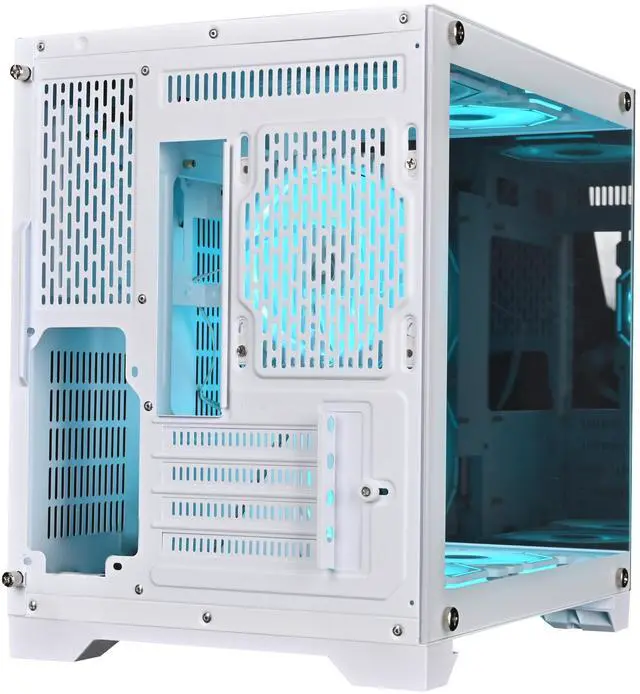 Alt view image 4 of 5 - Case Computer Rise Mode USA Galaxy Glass M Mini, Mini Tower Tempered Glass, M-ATX White