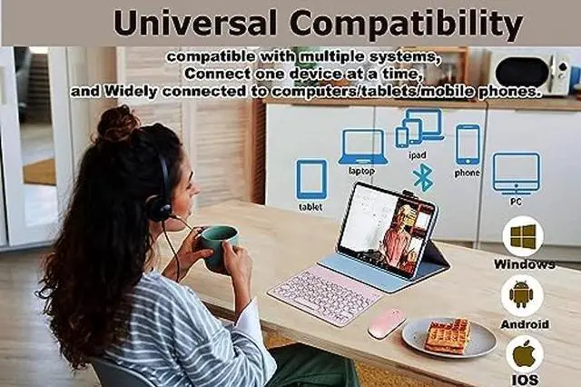 Alt view image 3 of 5 - Bluetooth Keyboard Mouse Portable Small Slim Compact Typewriter Ergonomic Travel Bluetooth Keyboard Mouse for iPhone iPad MacBook Pro Laptop Android Phone Samsung Tablet,Bluetooth Foldable Keyboad