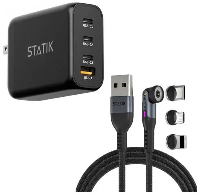 Main image of Statik 360 Pro Gen2 Charging Cable (3ft) & GaN Charger (100W)