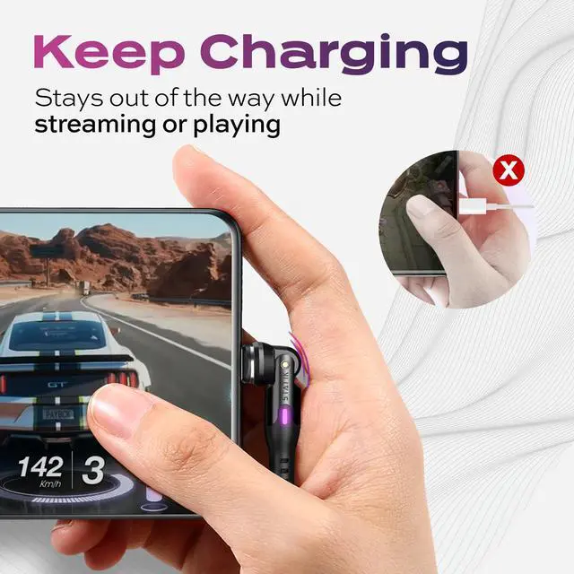 Alt view image 5 of 5 - Statik 360 Pro Gen2 Charging Cable (6ft) & GaN Charger (100W)