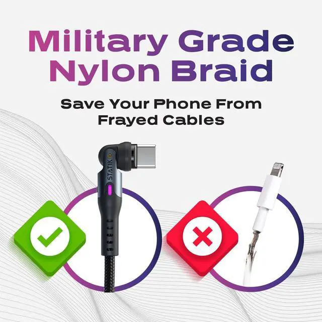 Alt view image 4 of 5 - Statik 360 Pro Gen2 Charging Cable (6ft) & GaN Charger (100W)