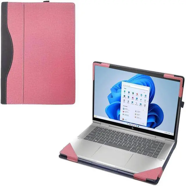 Main image of RUNMEIJIA Laptop Case Cover for Lenovo ThinkPad E16 Gen1/ Gen2/ Gen3 2023-2025 16 inch [Do Check Model] Notebook Sleeve Computer Bag Protective PU Leather Shell (Pink)