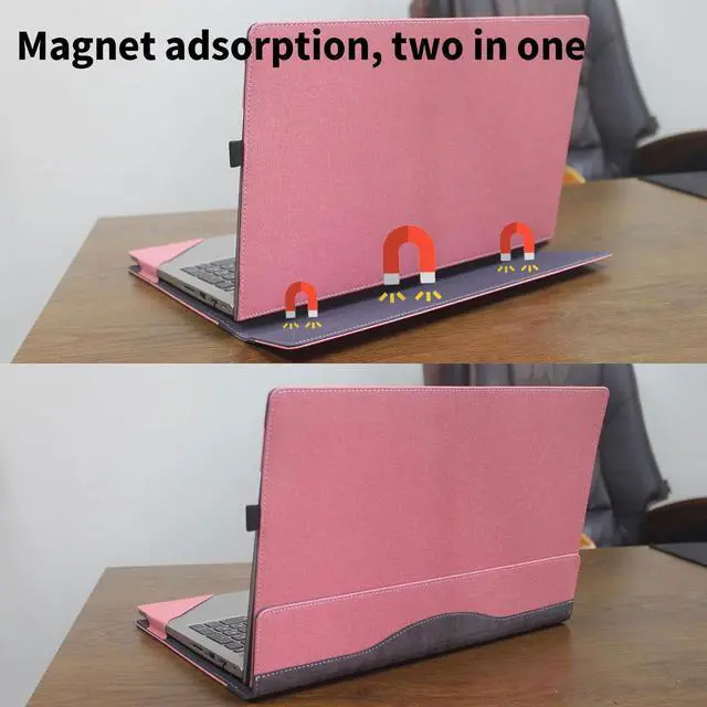 Alt view image 5 of 5 - RUNMEIJIA Laptop Case Cover for Lenovo ThinkPad E16 Gen1/ Gen2/ Gen3 2023-2025 16 inch [Do Check Model] Notebook Sleeve Computer Bag Protective PU Leather Shell (Pink)