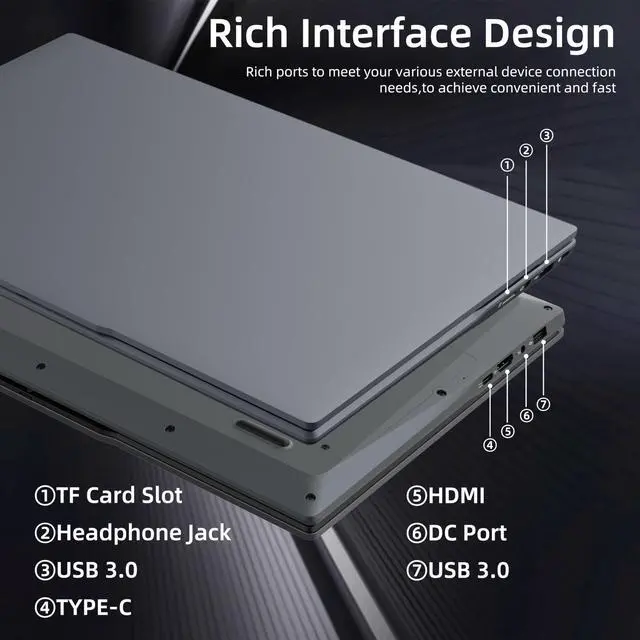 Alt view image 2 of 5 - OMSERVB 15.6" Laptop, AMD Ryzen 5 3500U-Beat i5-1135G7 (Up to 3.7GHz) Quad-Core Processor, 16GB DDR4 RAM, 1TB SSD, Portable Notebook with Adjustable Touchpad & Privacy Webcam Switch (16+1TB)