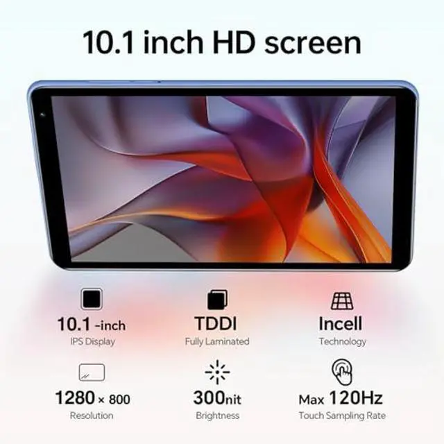 Alt view image 2 of 5 - Aidekunlin Tablet with Keyboard,10.1 inch Screen,3GB RAM,128G+128G Memory,4G LTE Android Tablet with Dual SIM Slots, 5MP+16MP Camera, 5000mAh Battery,Notebook Computer (Black, 5)