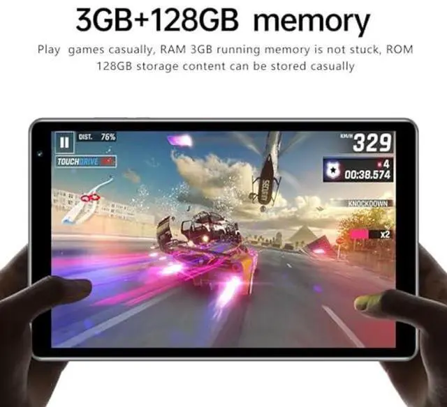 Alt view image 4 of 5 - Aidekunlin Tablet with Keyboard,10.1 inch Screen,3GB RAM,128G+128G Memory,4G LTE Android Tablet with Dual SIM Slots, 5MP+16MP Camera, 5000mAh Battery,Notebook Computer (Black, 5)