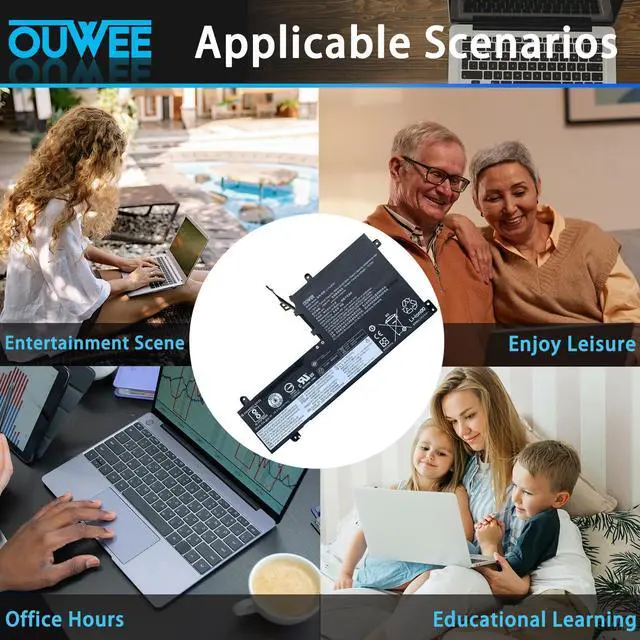 Alt view image 5 of 5 - OUWEE L17L3PG1 L17C3PG1 L17M3PG1 Laptop Battery Compatible with Lenovo Legion Y530-15ICH Y7000 2019 1050 Y7000-2019-PG0 Y540-15IRH-PG0 Y7000P Series Notebook L17M3PG3 11.34V 52.5Wh