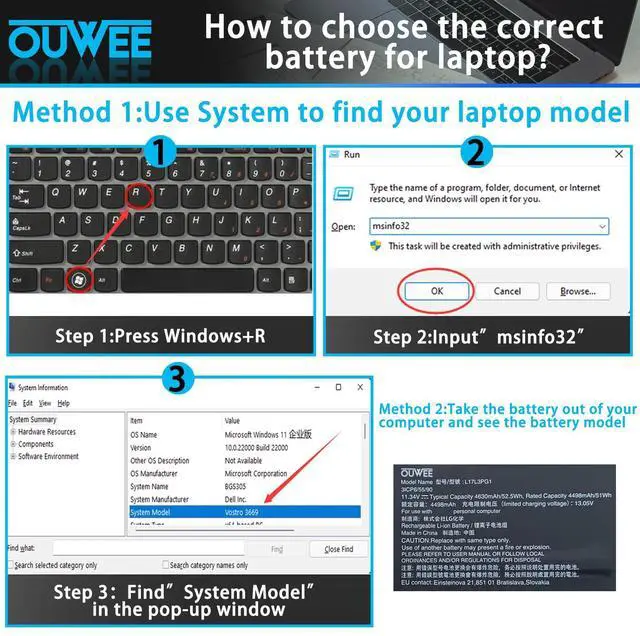 Alt view image 4 of 5 - OUWEE L17L3PG1 L17C3PG1 L17M3PG1 Laptop Battery Compatible with Lenovo Legion Y530-15ICH Y7000 2019 1050 Y7000-2019-PG0 Y540-15IRH-PG0 Y7000P Series Notebook L17M3PG3 11.34V 52.5Wh