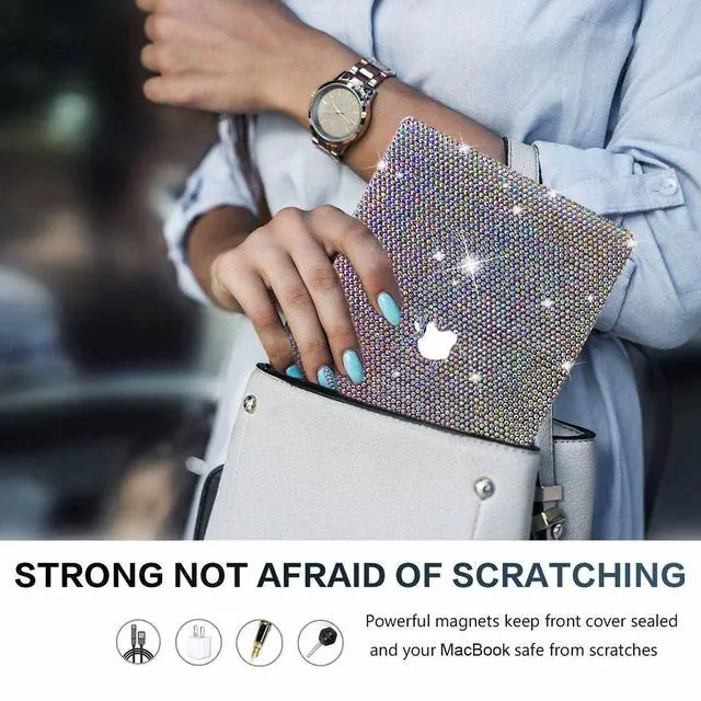 Alt view image 5 of 5 - Teazgopx Bling Rhinestone Case Compatible with MacBook Pro 16 inch 2020 2019 Release Model A2141,3D Glitter Sparkle Diamond Case Fashion Luxury Shiny Crystal Hard Shell for Women Girls