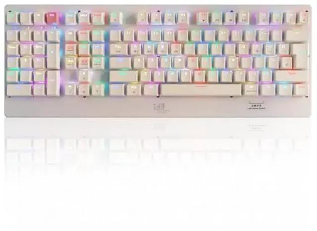 Main image of Neepoolock ZY-2218 Left-Handed RGB Mechanical Keyboard for Gaming Accounting - BT/2.4Ghz/USB-C Connectivity, Full-Size 111 Keys, Dual OS Compatibility (White)