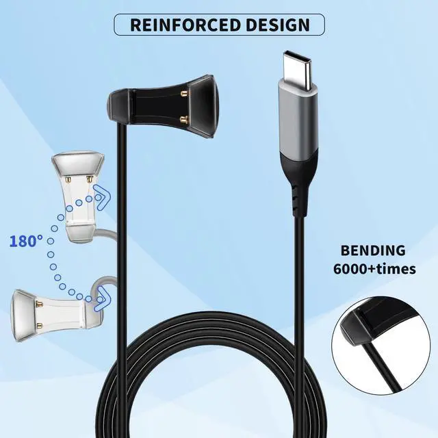 Alt view image 4 of 5 - Audio Sunglasses Type-C Charging Cable, Replacement USB Charging Cable, Compatible with Ray-Ban Meta Wayfarer/Skyler/Headliner Sport Sunglasses, 4.9ft 150cm Black - Audio Sunglasses Accessories