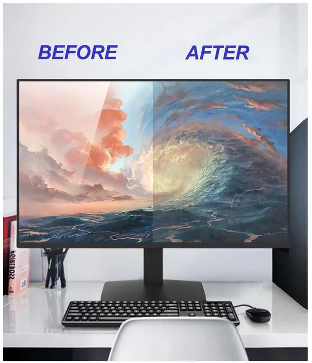 Alt view image 5 of 5 - TYLGDSGS 27.5" Computer Privacy Screen for Monitor Filter. Anti-Glare/Anti Blue Light/Anti Scratch Film, Glare Relieve Screen Filter Anti Fingerprint. Size Is(610*340 mm. 24.01*13.38 inch),16:10 Aspec