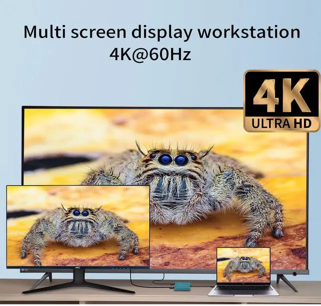 Alt view image 5 of 5 - CQHVKQ USB 3.0 to HDMI Adapter Dual 4K@60Hz (DL 6950) Adapter for Windows, MacOS, Mac M1 M2 M3 Driver Required