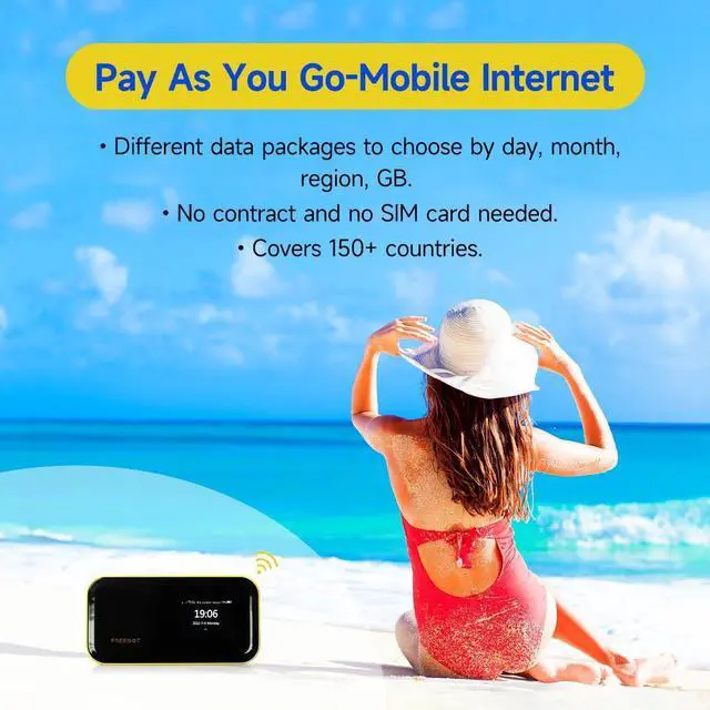 Alt view image 2 of 5 - FREEBOT 4G LTE Mobile Hotspot Router with 10GB Global Data 365 Days, Portable WiFi Hotspot Device for Travel, Connects Up to 10 Devices, No Contract or SIM Card Required