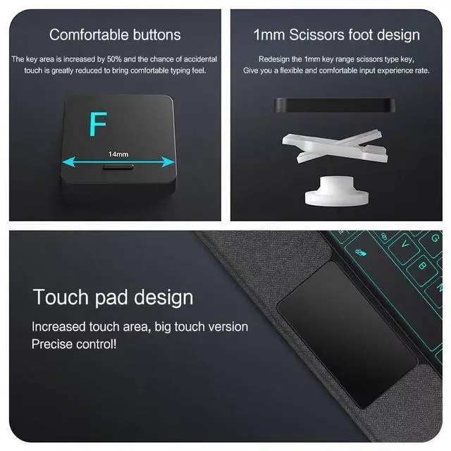 Alt view image 2 of 5 - SGTMAYX Keyboard Case Compatible with Xiaomi Poco Pad/Redmi Pad Pro 12.1", Bluetooth Magnetic Detachable Keyboard with Touchpad, Case with Portrait/Landscape Viewing
