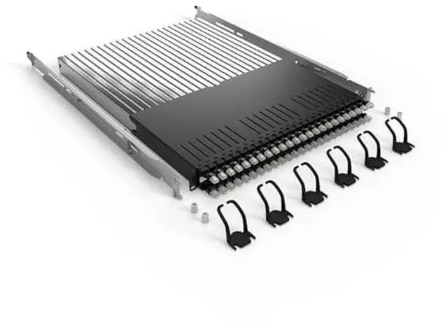 Main image of PATCHBOX(r) Plus+ Cat.6a - 24-Port Patch Panel with Retractable Cable Management System for 19" Racks, Includes Flat 10GB Cables and Cassettes, Easy Network and Server Setups (UTP, Black, 1.8m / 30RU)