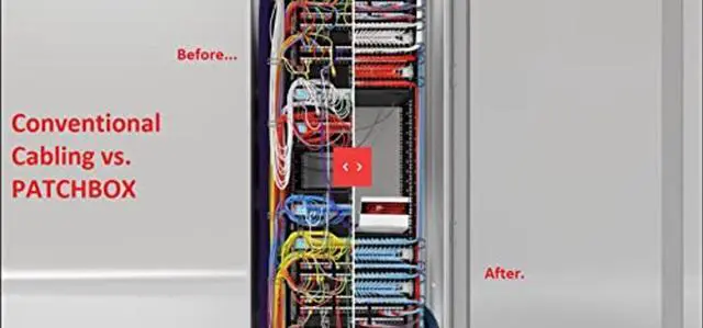 Alt view image 4 of 5 - PATCHBOX(r) Plus+ Cat.6a - 24-Port Patch Panel with Retractable Cable Management System for 19" Racks, Includes Flat 10GB Cables and Cassettes, Easy Network and Server Setups (UTP, Black, 1.8m / 30RU)
