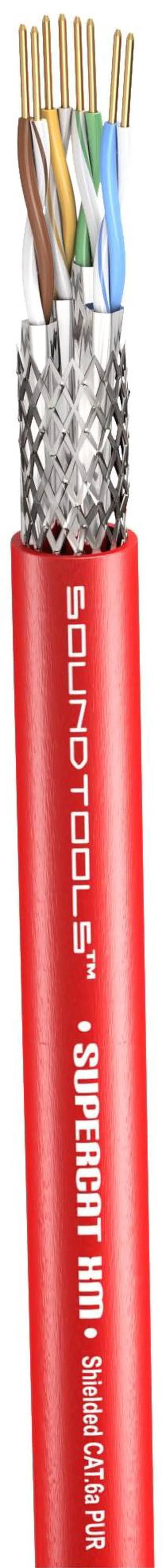 Alt view image 3 of 3 - Sound Tools SuperCAT XM Festival Grade Shielded CAT6a etherCON Cable, Flexible Polyurethane Jacket, Neutrik Connectors (60 Meters, Red)